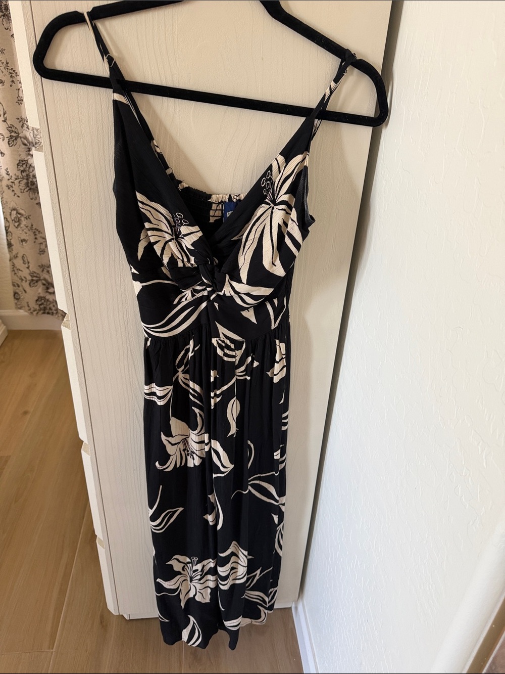 Angie Black and White Floral Maxi Dress